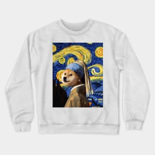 The shiba inu's Starry night Crewneck Sweatshirt